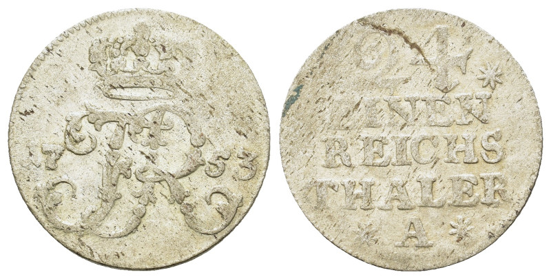 Germany. Frederick II (1740-1786). AR 1⁄24 Thaler 1753. (20,5mm, 2,2g).