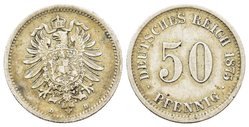 Germany. Wilhelm I (1871-1888). AR 50 Pfennigs 1875. (21mm, 2,7g).