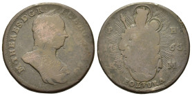 Hungary. Maria Theresia (1740-1780). Æ 1 Poltura 1763. (29,9mm, 15,3g).