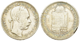 Hungary. Francis Joseph I (1848-1916). AR 	1 Forint 1881. (28,9mm, 12,2g).