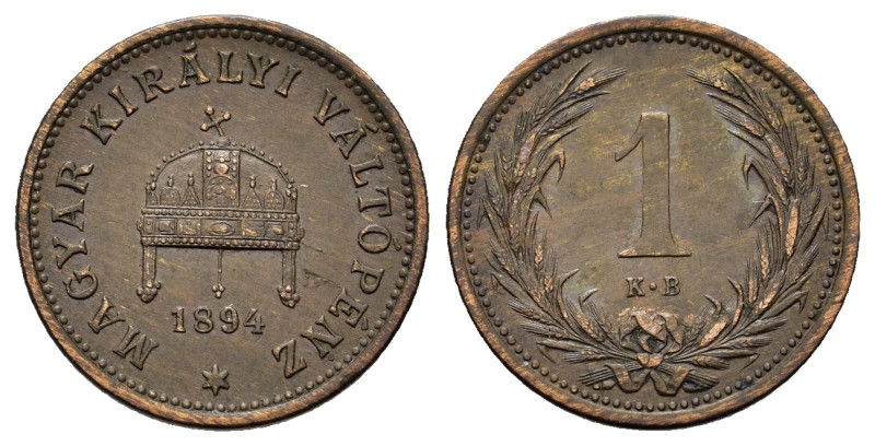 Hungary. Francis Joseph I (1848-1916). Æ 1 Forint 1894. (16,9mm, 1,7g).
