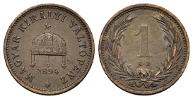 Hungary. Francis Joseph I (1848-1916). Æ 1 Forint 1894. (16,9mm, 1,7g).