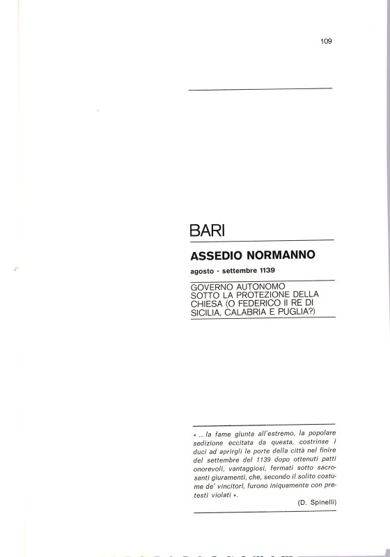 TRAINA M . - BARI. Assedio normanno Agosto - Settembre 1139. Bologna, 1976. pp. ...