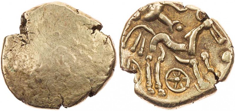 BRITANNIEN ATREBATES
 AV-Stater 55-45 v. Chr. Vs.: glatter Buckel, Rs.: stilisi...