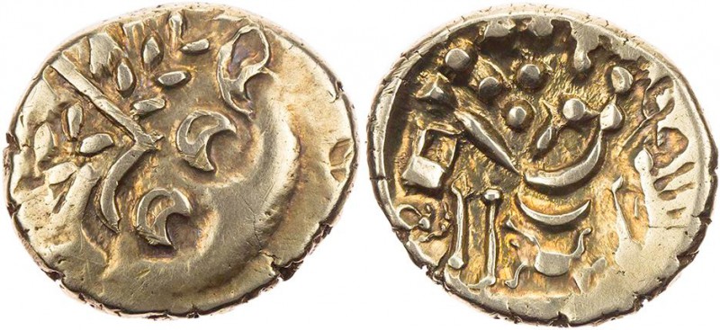BRITANNIEN DUROTRIGES
 AV-Stater, Chute Type 65-58 v. Chr. Vs.: zu Mondsichel- ...
