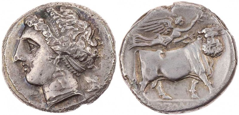 KAMPANIEN NEAPOLIS
 AR-Didrachme um 290-270 v. Chr. Vs.: Kopf der Nymphe Parthe...