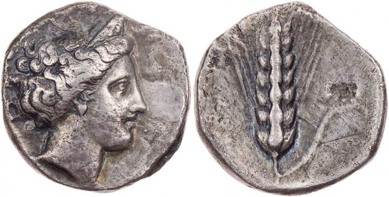 LUKANIEN METAPONT
 AR-Stater um 400-340 v. Chr. Vs.: Kopf der Demeter mit Ähren...