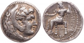MAKEDONIEN, KÖNIGREICH
Philipp III. Arrhidaios, 323-317 v. Chr. AR-Tetradrachme 320-316 v. Chr. Susa Vs.: Kopf des Herakles mit Löwenskalp n. r., Rs....