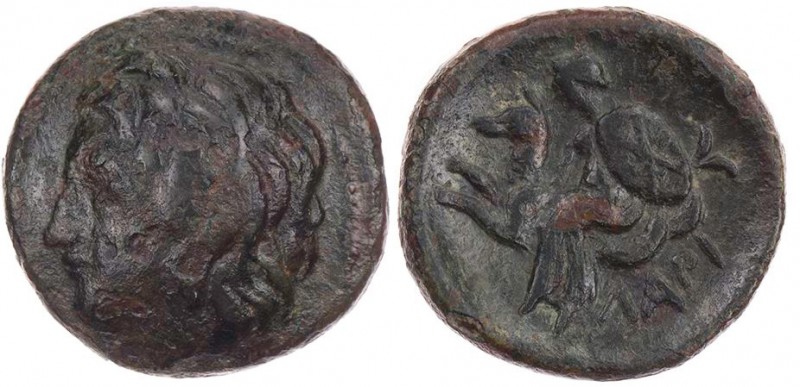 THESSALIEN LARISSA KREMASTE
 AE-Dichalkon 3. Jh. v. Chr. Vs.: Kopf des Achilles...