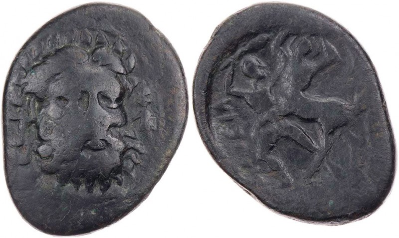 THESSALIEN MOPSION
 AE-Tetrachalkon 350-300 v. Chr. Vs.: Kopf des Zeus mit Lorb...