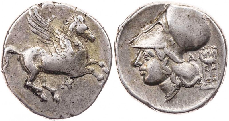 AKARNANIEN ANAKTORION
 AR-Stater 350-330 v. Chr. Vs.: Pegasos fliegt n. r., im ...