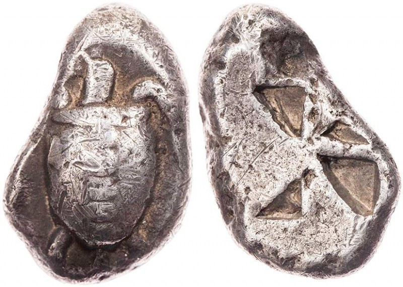 AEGINA AEGINA
 AR-Stater 550-500 v. Chr. Vs.: Seeschildkröte, Rs.: windmühlenfö...