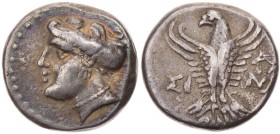 PAPHLAGONIEN SINOPE
 AR-Hemidrachme 4./3. Jh. v. Chr. Vs.: Kopf der Nymphe Sinope mit Perlenkette n. l., Rs.: auffliegender Adler v. v., Kopf n. l., ...