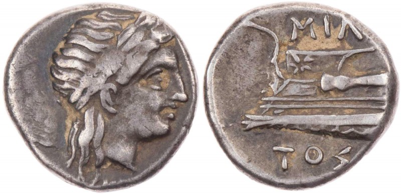 BITHYNIEN KIOS
 AR-Hemidrachme 345-330 v. Chr., Magistrat Miletos Vs.: Kopf des...