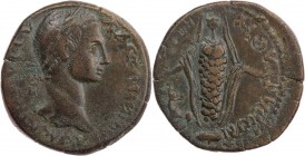 KILIKIEN ANEMURION
Severus Alexander, 222-235 n. Chr. AE-Tetrassarion 233/234 n. Chr. (= Jahr 13) Vs.: Kopf mit Lorbeerkranz n. r., Rs.: Kultbild der...