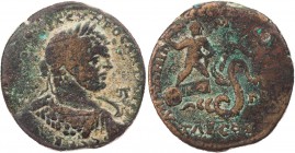 KILIKIEN TARSOS
Caracalla, 198-217 n. Chr. AE-Tetrassarion um 215 n. Chr. Vs.: gepanzerte und drapierte Büste mit Lorbeerkranz n. r., Rs.: Triptolemo...