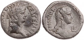 ÄGYPTEN ALEXANDRIA
Nero mit Agrippina minor, 54-59 n. Chr. BI-Tetradrachme 56/57 n. Chr. (= Jahr 3) Vs.: Kopf des Nero mit Lorbeerkranz n. r., Rs.: d...