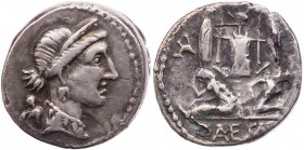 IMPERATORISCHE PRÄGUNGEN
C. Iulius Caesar, gest. 44 v. Chr. AR-Denar 46/45 v. Chr. Heeresmzst. in Spanien Vs.: Kopf der Venus mit Diadem n. r., dahin...