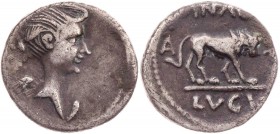 IMPERATORISCHE PRÄGUNGEN
Marcus Antonius, gest. 30 v. Chr. AR-Quinar 42 v. Chr. Lugdunum Vs.: Büste der Victoria mit den Zügen der Fulvia n. r., Rs.:...