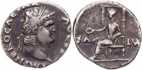 RÖMISCHE KAISERZEIT
Nero, 54-68 n. Chr. AR-Denar 67/68 n. Chr. Rom Vs.: IMP NERO CAESAR AVG P P, Kopf mit Lorbeerkranz n. r., Rs.: SA-LV[S], Salus th...