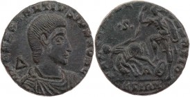 RÖMISCHE KAISERZEIT
Constantius Gallus Caesar, 351-354 n. Chr. AE-Maiorina Sirmium, 2. Offizin Vs.: D N CONSTANTIVS IVN NOB C, gepanzerte und drapier...