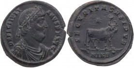 RÖMISCHE KAISERZEIT
Iulianus II., 360/361-363 n. Chr. AE-Doppelmaiorina 361-363 n. Chr. Nicomedia, 2. Offizin Vs.: D N FL CL IVLI-ANVS P F AVG, gepan...