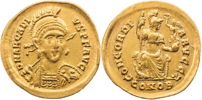 RÖMISCHE KAISERZEIT
Arcadius, 383-408 n. Chr. AV-Solidus 397-402 n. Chr. Consta...