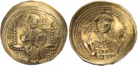 BYZANZ
Michael VII. Dukas, 1071-1078 EL-Histamenon Nomisma Konstantinopolis Vs.: Christos Pantokrator thront zwischen je zwei Punkten v. v., Rs.: Büs...