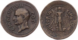 C. Marius, gest. 86 v. Chr. Bleiguss-Medaille (bronziert) nach Art des Valerio Belli Vs.: C MARIVS VII COS, Kopf n. l., Rs.: VICTORIA CIMBRICA, Tropae...