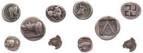 Lot, griechische Münzen AR-Prägungen aus Akragas (Fragment), Aigai, Argos, Kyzikos und Kolchis. 5 Stück meist ss
ex Slg. Kardinal Meisner (Versteiger...