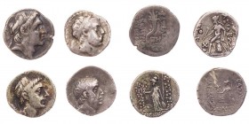 Lot, griechische Münzen AR-Drachmen hellenistischer Herrscher: Seleukiden: Antiochos IV., Demetrios I.; Kappadokien: Ariarathes VI., Ariobarzanes I. 4...