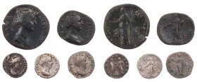 Lot, römische Münzen 1 Sesterz, 1 As sowie 3 Denare für Diva Faustina I. 5 Stück s-ss, ss
ex Slg. Kardinal Meisner (Versteigerung zugunsten der Kardi...