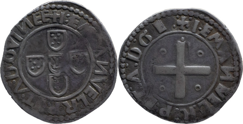 Portugal
D. Manuel I (1495-1521)
Half tostão Lisbon
AG: 40.18 4,44g
Extremely Fi...