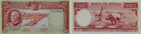 Angola. Banco de Angola. 500 Escudos 10.6.1962 Americo Tomás/Rhinoceros. P# 95. Uncirculated.
