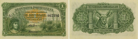 Angola. Provincia de Angola, Governo General de Angola, 1 angolar, 28 March 1942, green with orange guilloche in field, Diogo Cao low left, arms top l...