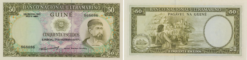 PORTUGUESE GUINEA. Banco Nacional Ultramarino. 50 Escudos 17.12.1971 P# 44. The ...