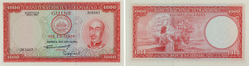 PORTUGUESE GUINEA. Banco Nacional Ultramarino. 1.000 Escudos 30.04.1964. P# 43. Uncirculated. Rare in this condition.