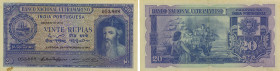 Portuguese India. Banco Nacional Ultramarino, Portuguese India, 20 rupias, 1945, serial number 053.808, P# 37. Extremely Fine/Good Very Fine. Very Rar...