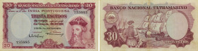 Portuguese India. Banco Nacional Ultramarino 30 Escudos 2.1.1959 Pick 41. This colony was composed of several enclaves that were invaded by India in 1...
