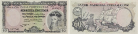 Portuguese India. Banco Nacional Ultramarino 60 Escudos 2.1.1959 Pick 42. Uncirculated. Very Rare.