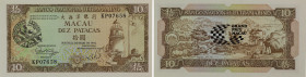Macau. Banco Nacional Ultramarino. 10 Patacas Grand Prix Macau. 12.05.1984. Serial number KPO7658. P#64. Uncirculated.