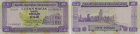 Macau. Banco Nacional Ultramarino. 20 Patacas. 01.09.1996. Serial number CL008015. P#66. Uncirculated.