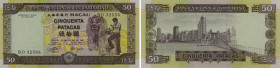 Macau. Banco Nacional Ultramarino. 50 Patacas. 13.07.1992. Serial number BD32536. P#67. Uncirculated.