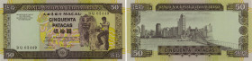 Macau. Banco Nacional Ultramarino. 50 Patacas. 20.12.1999. Serial number BQ 05449. P#72. Uncirculated.