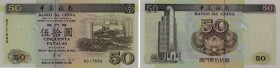 Macau. Bank of China. 50 Patacas. 20.12.1999. Serial number BC17693. P#97. Uncirculated.