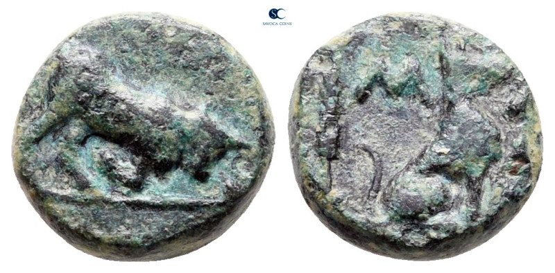 The Thracian Chersonese. Madytos circa 350-300 BC. 
Bronze Æ

10 mm, 1,72 g
...