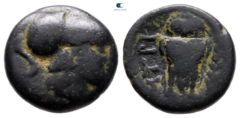 Islands off Thrace. Lemnos. Myrina circa 386-261 BC. 
Bronze Æ

14 mm, 2,37 g...