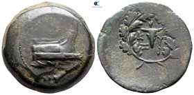 Mysia. Kyzikos circa 300-200 BC. Overstruck on an earlier issue from Kyzikos (SNG Paris 436). Bronze Æ