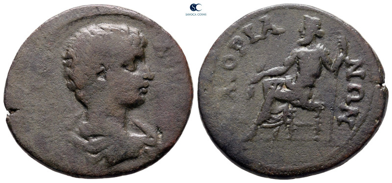 Phrygia. Amorion. Geta, as Caesar AD 197-209. 
Bronze Æ

28 mm, 8,06 g


...