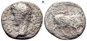 Augustus 27 BC-AD 14. Lugdunum. Denarius AR